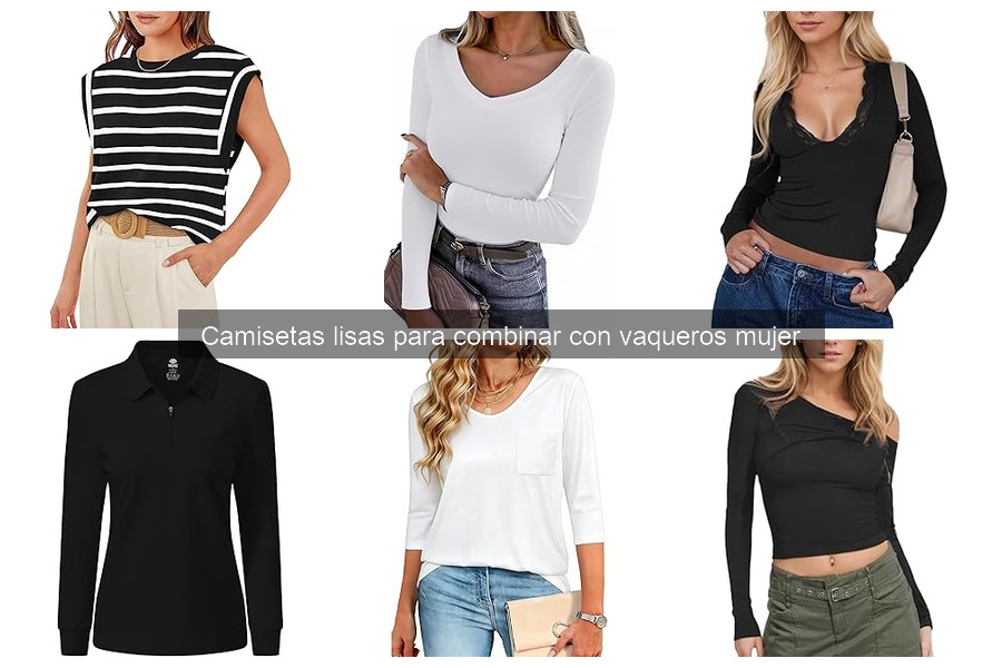 Alternativas a camisetas lisas para combinar con vaqueros