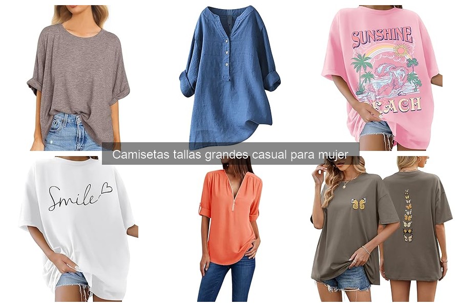 Alternativas a camisetas tallas grandes casual para mujer