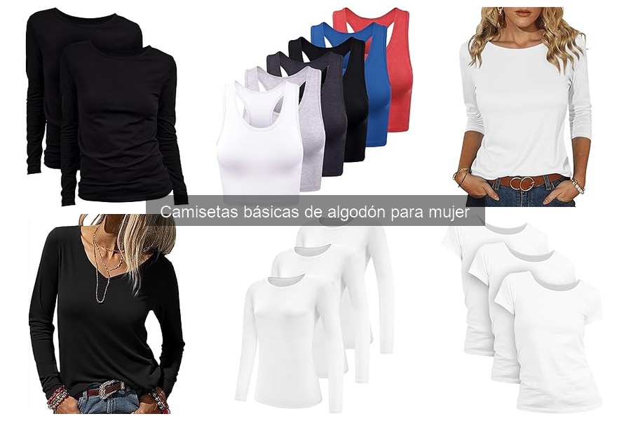 Características de camisetas básicas de algodón para mujer