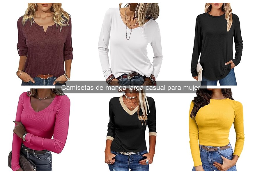 Cómo combinar camisetas de manga larga casual para mujer