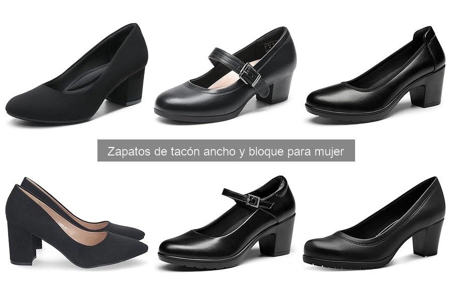 Cuidados de zapatos de tacón ancho y bloque para mujer