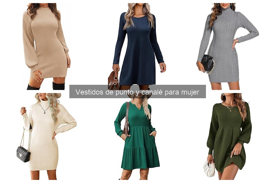 Dónde comprar vestidos de punto y canalé para mujer online