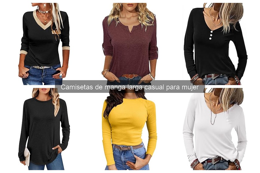 Estilos de camisetas de manga larga casual para mujer