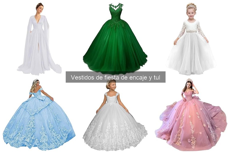 Looks impresionantes con vestidos de fiesta de encaje y tul