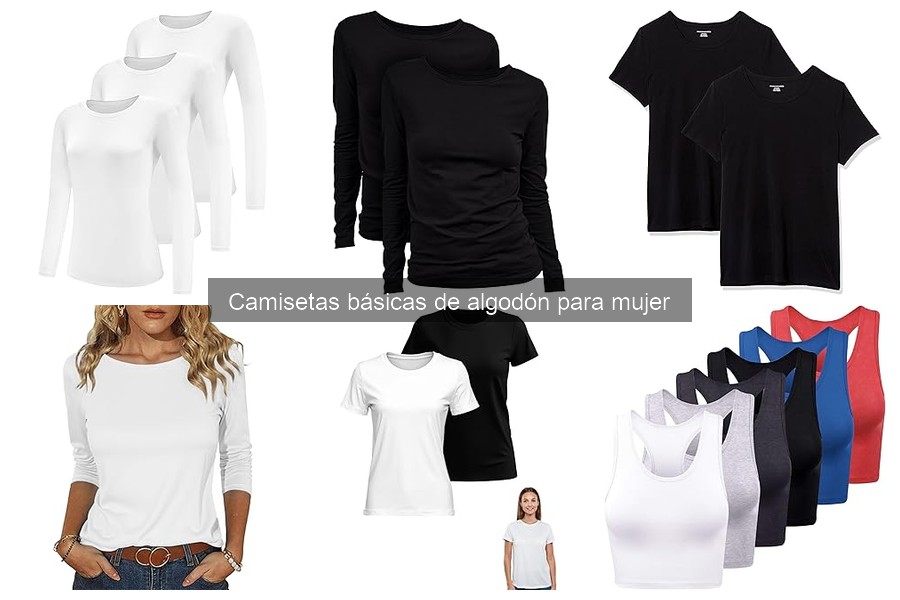 Mejores ofertas en camisetas básicas de algodón para mujer