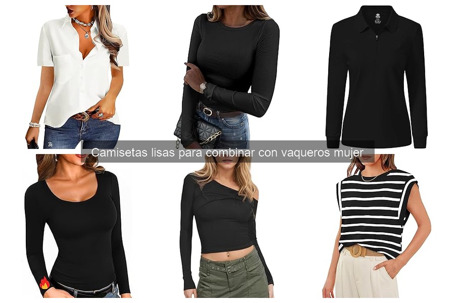 Outfit con camisetas lisas y vaqueros para mujer
