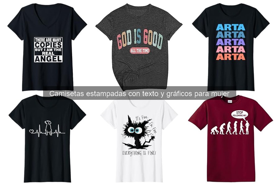 ¿Qué son las camisetas estampadas con texto y gráficos para mujer?