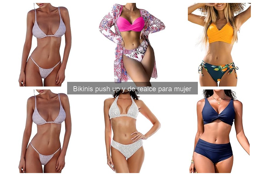 Tipos de bikinis push up y de realce para mujer