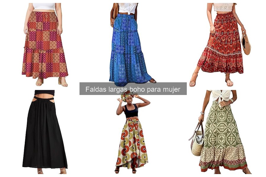 Tipos de faldas largas boho para mujer: guía de estilos