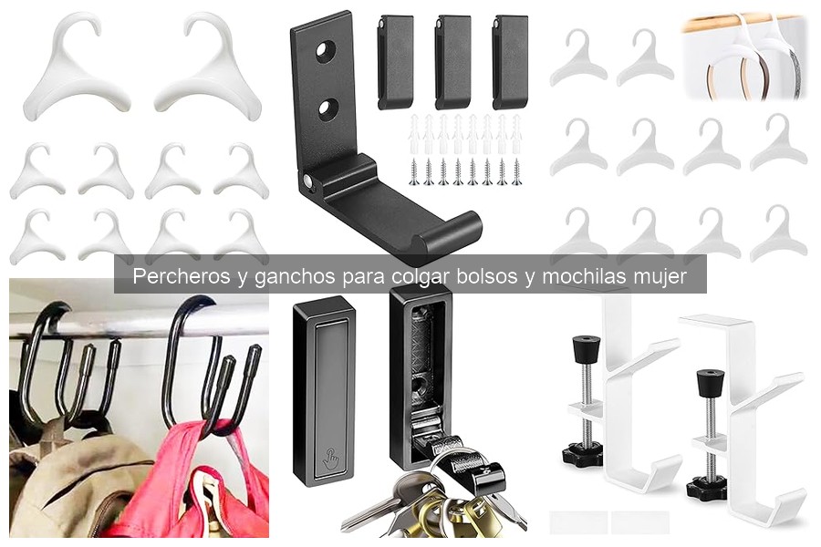 Tipos de percheros para bolsos y mochilas de mujer