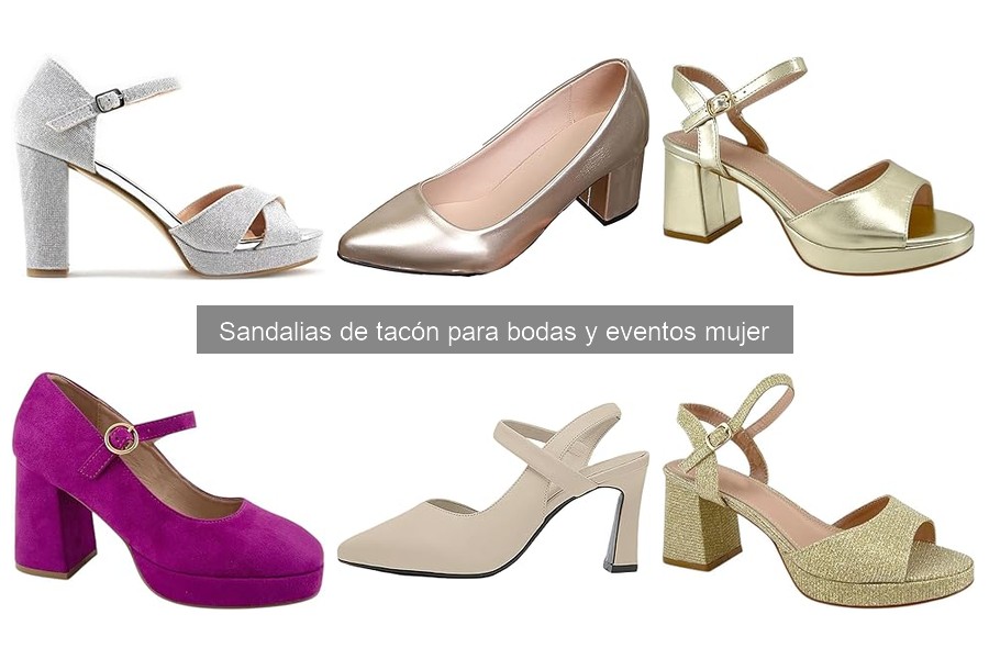 Tipos de sandalias de tacón para bodas y eventos