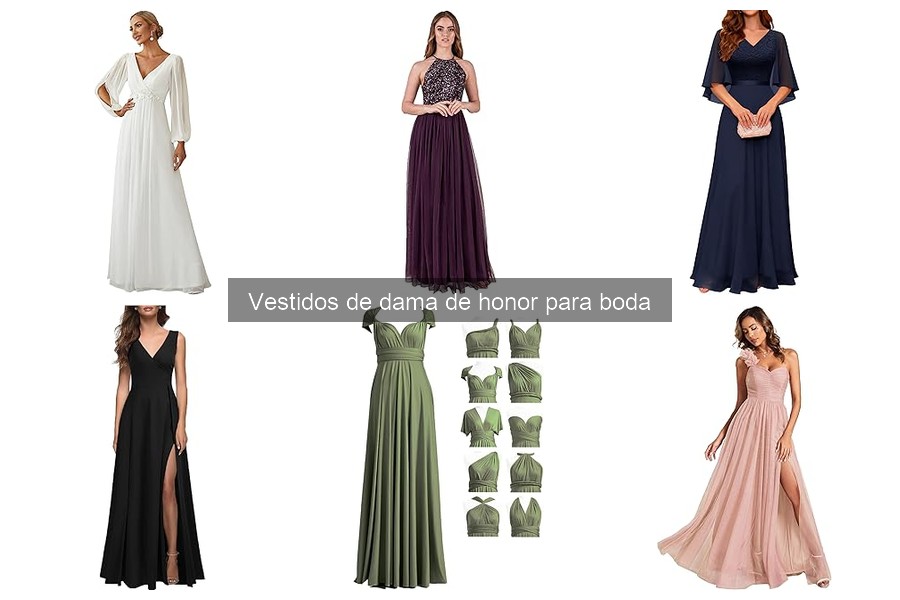 Tipos de vestidos de dama de honor para bodas elegantes